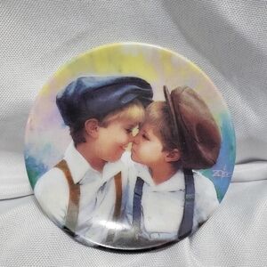 Donald Zolan Two Of A Kind Collectible Mini Plate Trinket Dish 3" Brothers 1994